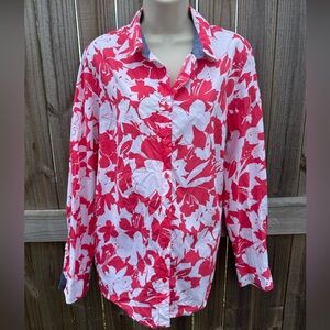 Tommy Hilfiger Classic Fit Floral Button-Down Shirt – XL